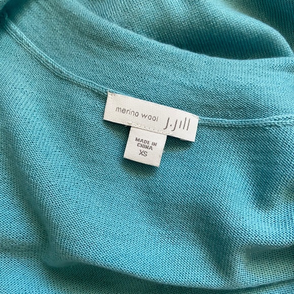 NWOT J. Jill Lightweight Merino Tunic, XS, Aqua - Picture 3 of 5